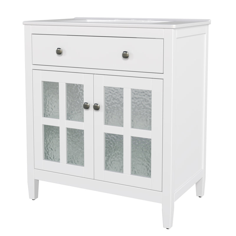 Bathroom Vanity With Ceramic Sink, White