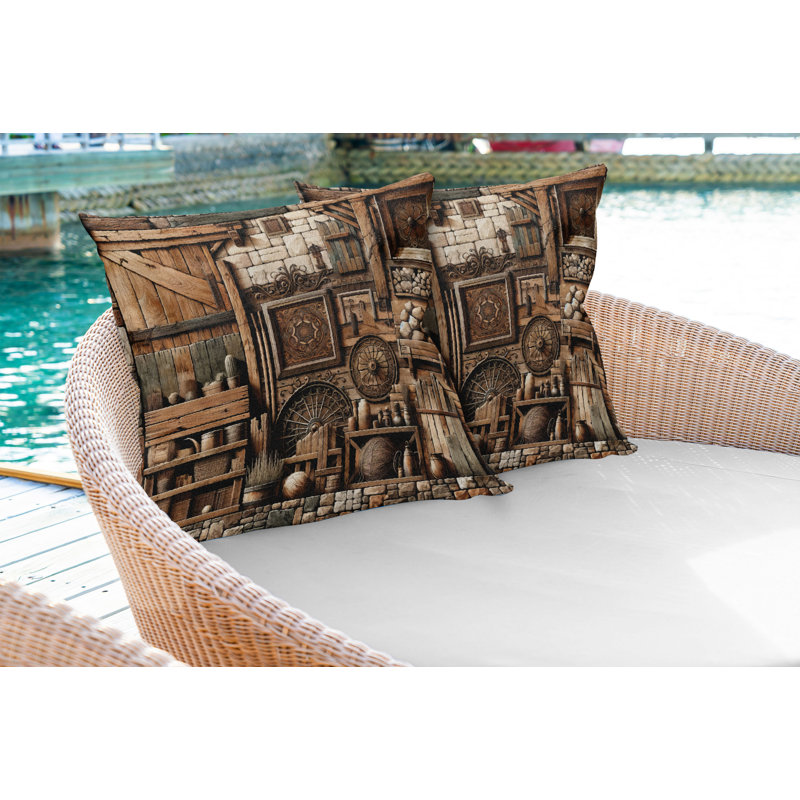 Ensemble de 2 housses de coussin Ambesonne, Carré, H 16 po x l 16 po