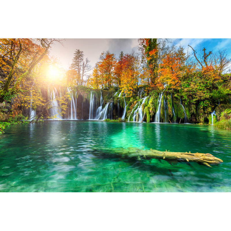 Waterfalls In Plitvice National Park, Croatia - Wrapped Canvas Print, 30cm H x 46cm W x 3.8cm D