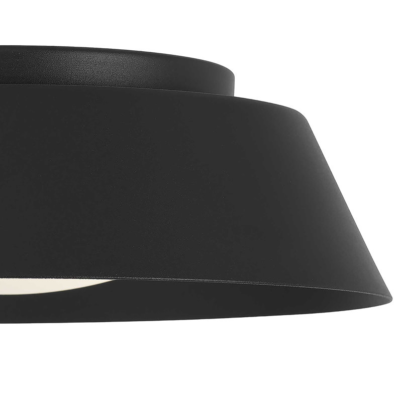 Plafonnier encastré d'extérieur Pez LED, Noir, H 3,25 po x l 11 po x P 11 po