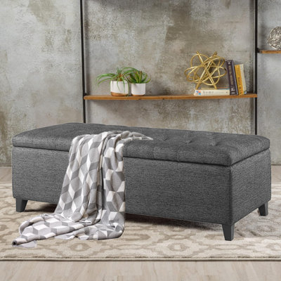 Banc de rangement rembourré 100% polyester Jahmere