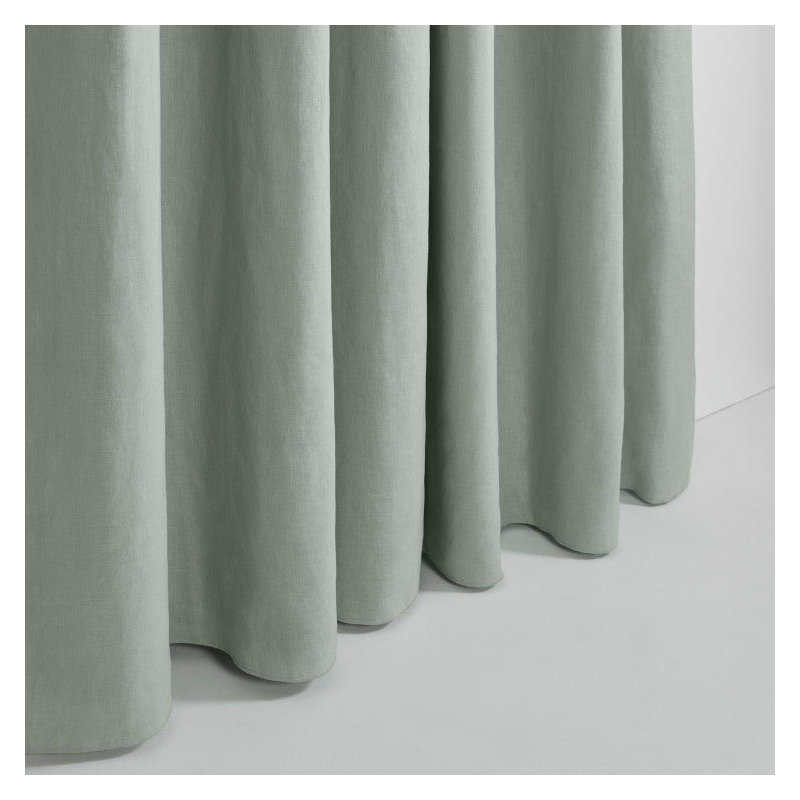 Carlina Linen Room Darkening Curtain Single Panel, Width 140 x Drop 270cm, Grey