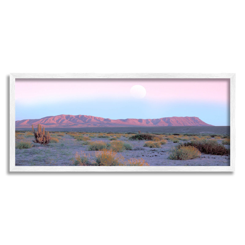 Desert Sun Arid Plateau White Framed Landscape Art