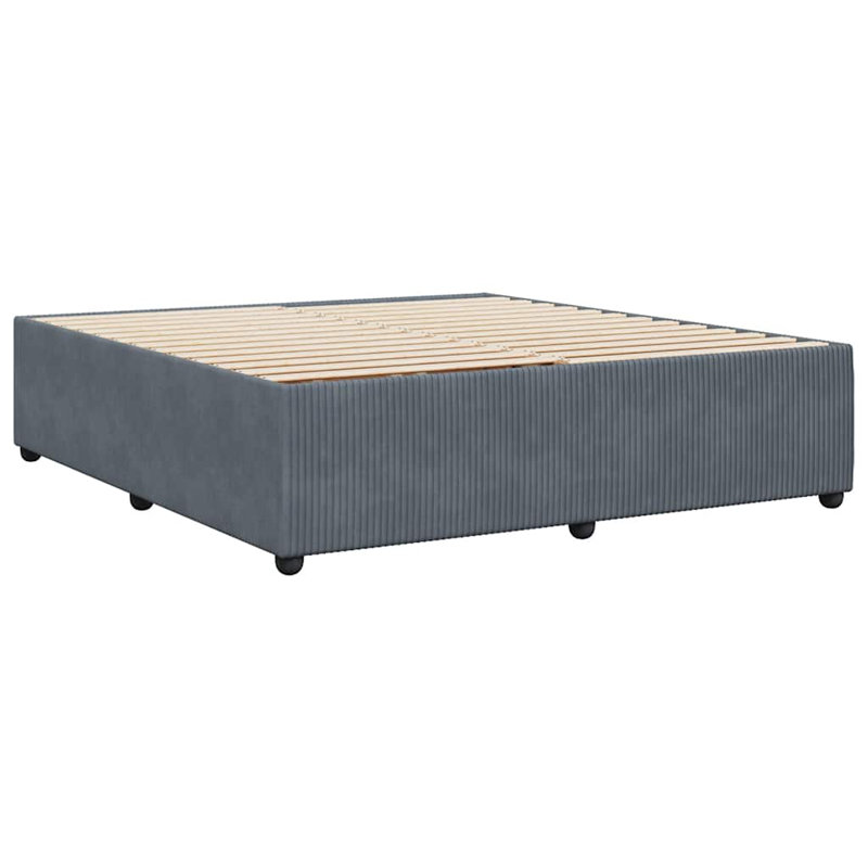 Sigrunn Upholstered Velvet Bed Frame, Super King, Dark Grey