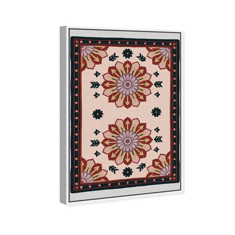 Midnight Damask Canvas Floral & Botanical Print by Oliver Gal, Black Frame, 10 x 15, 37"H x 25"W, White Floater Frame