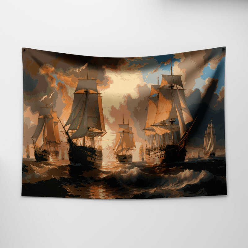 Tapisserie murale nautique, 68 po x 80 po