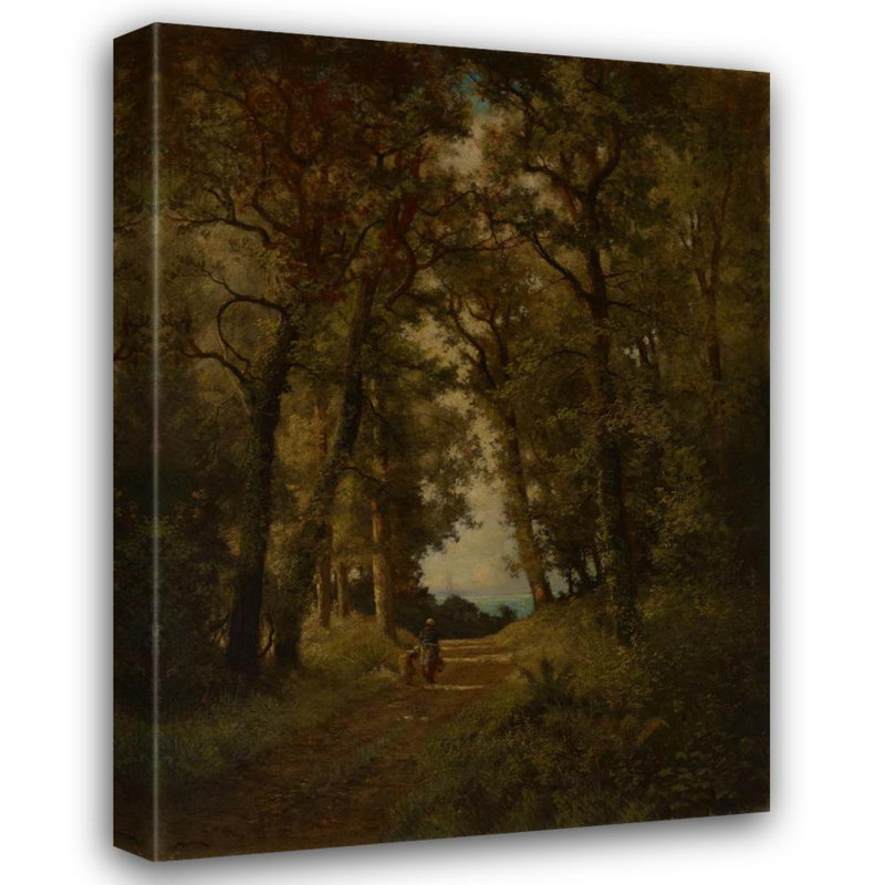 "Scène dans le Devonshire" par Robert Crannell, peinture sur toile tendue avec châssis, H 18 po x l 14 po