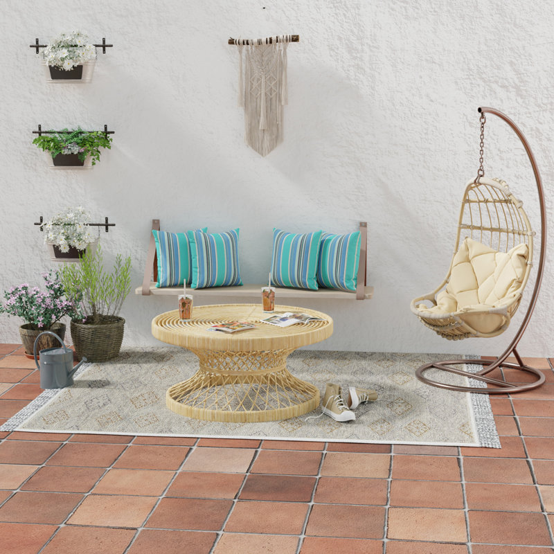 Sunbrella Outdoor Throw Pillow, Dolce Oasis Stripe Sunbrella®, 16" H x 16" W
