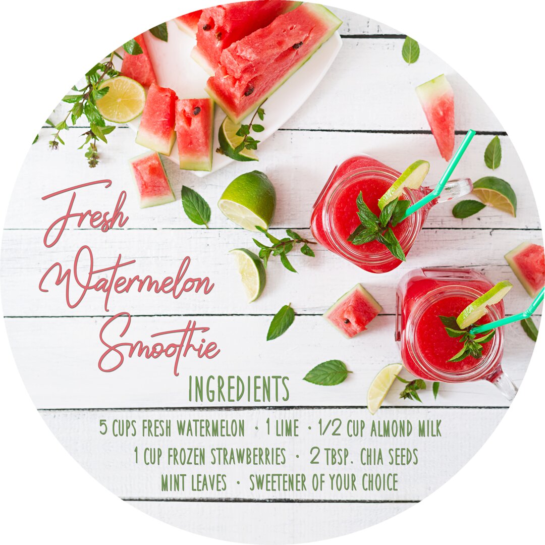 Glasbild Frische Wassermelone Smoothie II