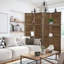 4 Panel Wood Room Divider Folding Privacy Screens With Shelves-1824461710