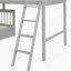 Lit superposé en L Keionna avec trois tiroirs, échelle et escalier pour un espace de sommeil sécuritaire, durable et fonctionnel