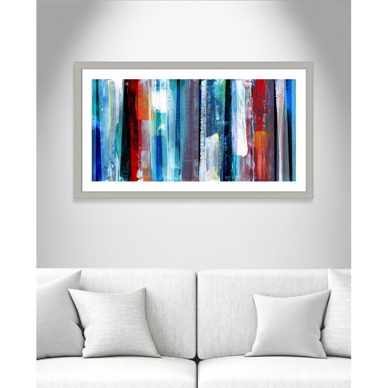 Cardella Color Strokes - Impression de cadre photo sur papier, Encadrement argent brossé