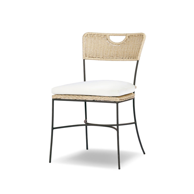 Chaise de salle à manger d'extérieur Honor - blanc rétro, Arashi Salt, Blanc rétro / fer gris anthracite
