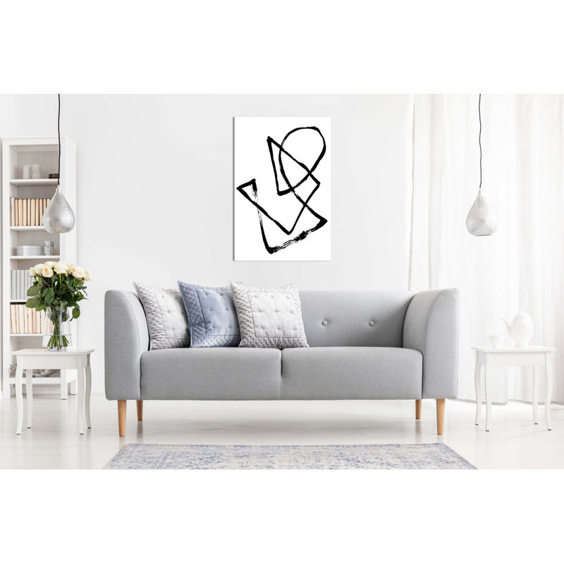 Abstract Curved - Wrapped Canvas Painting, 31cm H x 20cm W x 1.8cm D
