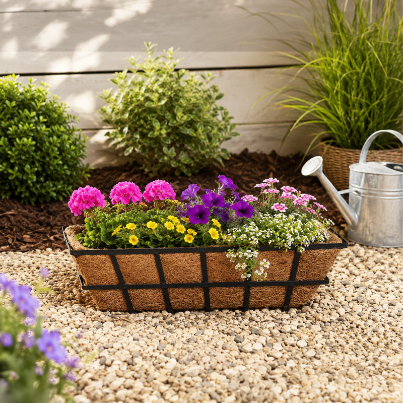 Coco Netal Grid Basket Planter, 24"
