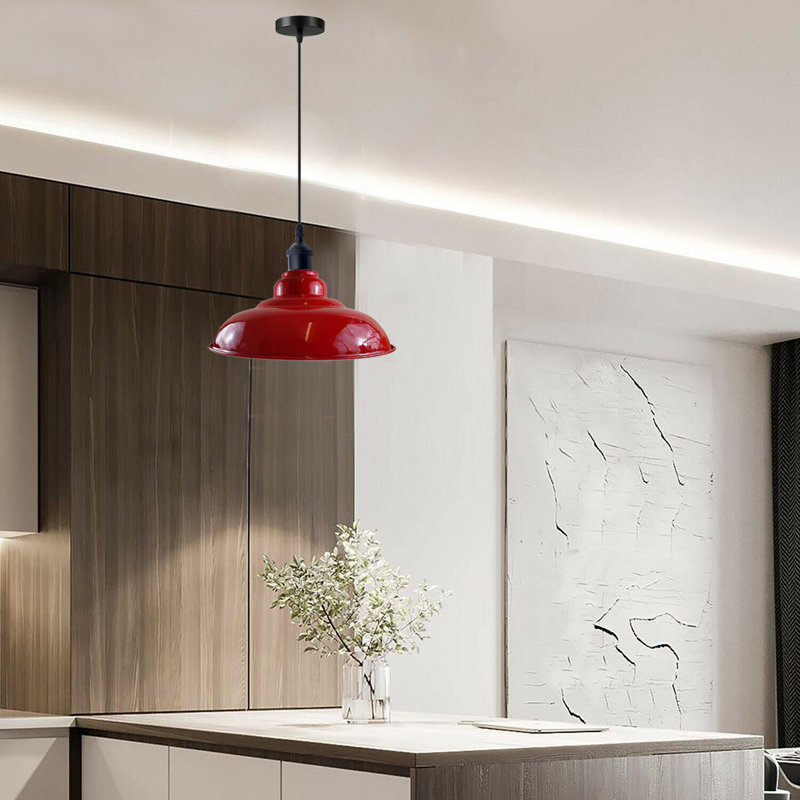 Neshev 1 - Light Black Dome Pendant, Red