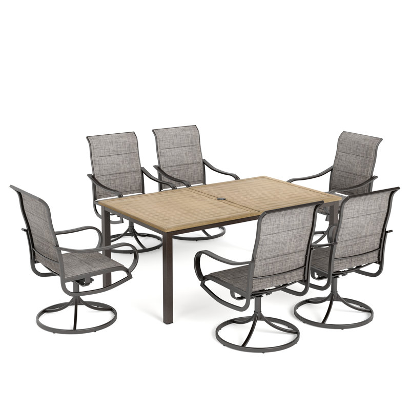 Ensemble de salle à manger rectangulaire pour 6 personnes Salem, Padded