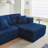 Flannel U Shaped Sectional Sofa Couch-1015132730