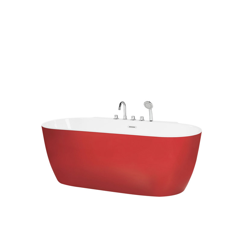 Bladwell 800 mm W Freestanding Acrylic Bath, Red