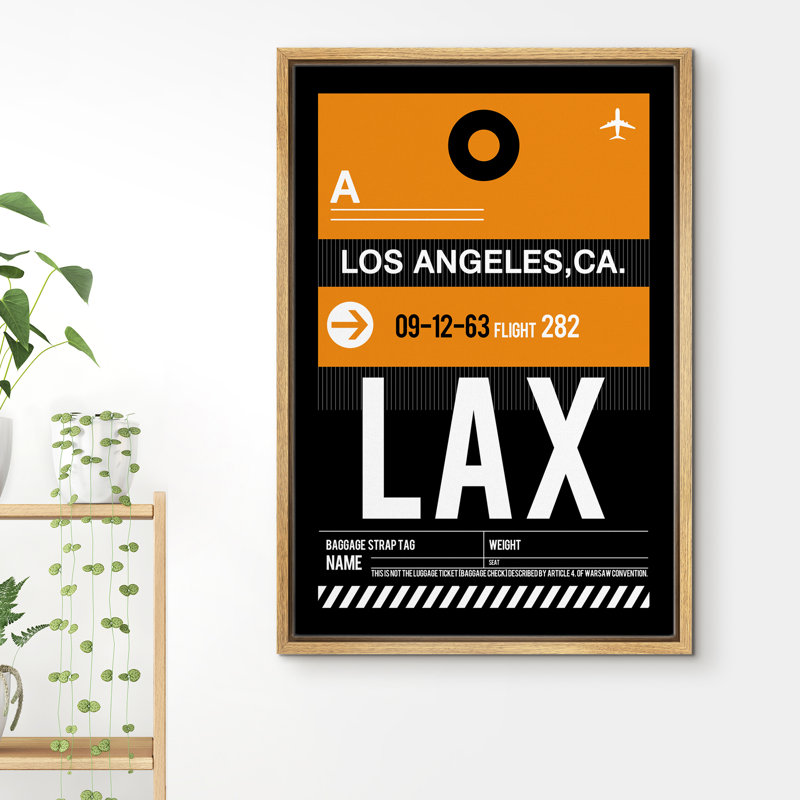 IRS01-IDEA4WALL, reproduction d'art sur toile encadrée, affiche de Los Angeles, H 24 po x l 16 po x P 1,5 po, Cadre brun