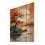 «Orange Tree Moon Silhouette Landscape I» sur impression sur bois-1144790077