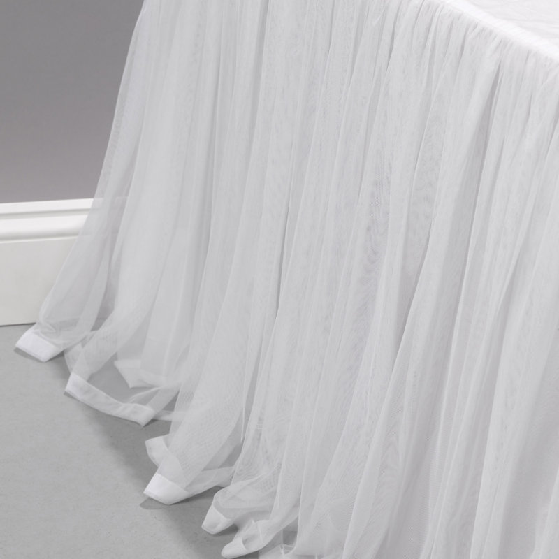 Whisper Tailored Bed Skirt, White, King
