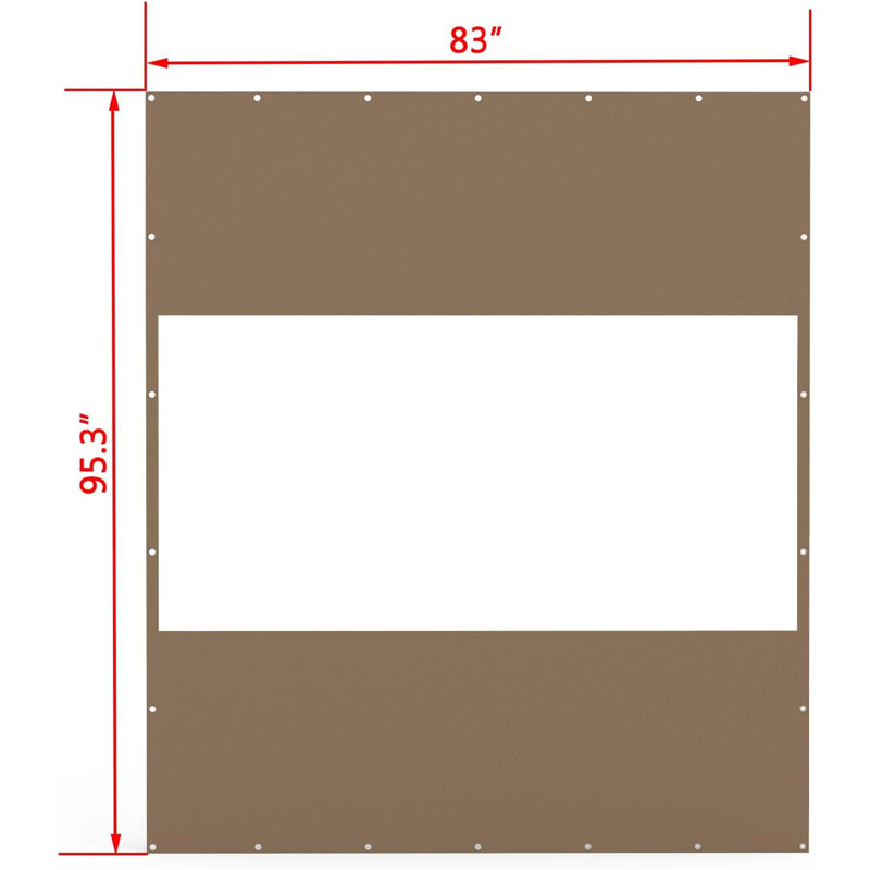 Rideau transparent d'extérieur robuste, 95.3" H x 83" W, Brun