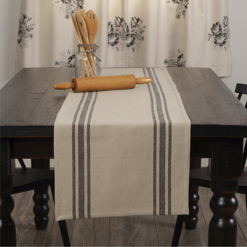 Mill House Stripe Black Runner 54Lx16W, Runner 54" L x 16" W
