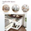 Table de bout réglable avec roulettes, plateau tournant à 360 °, espace de rangement, texture grain de bois et motif à rayures verticales-1023717202