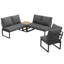 Modular Outdoor Sofa Set With Adjustable Chair & Two Plastic Wood Tables