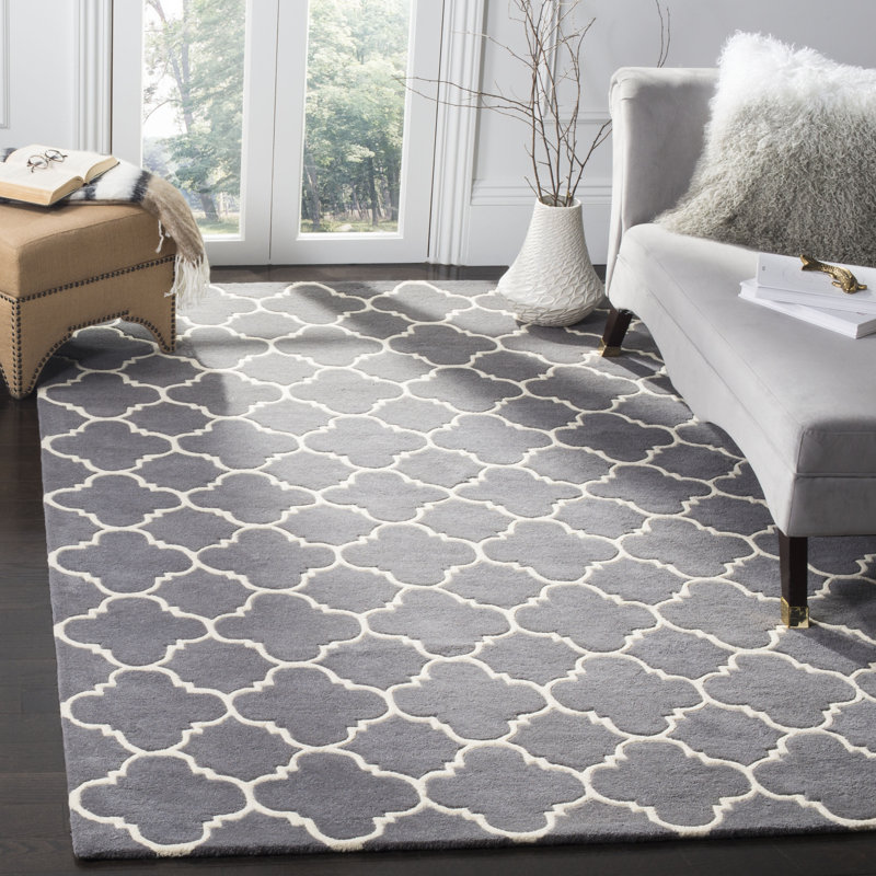 Vaughn Geometric Wool Hand Woven Area Rug, Rectangle 152 x 244 cm