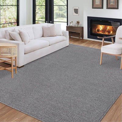 8x10 Area Rug Modern Area Rug Machine Washable Rug for Living Room Non Slip Stain Resistant Accent Rug Contemporary Weaving Floor Cover Carpet for Bedroom Grey