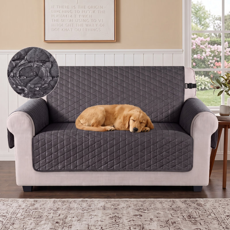Housse de canapé imperméable pour causeuse Wildee, Gris foncé