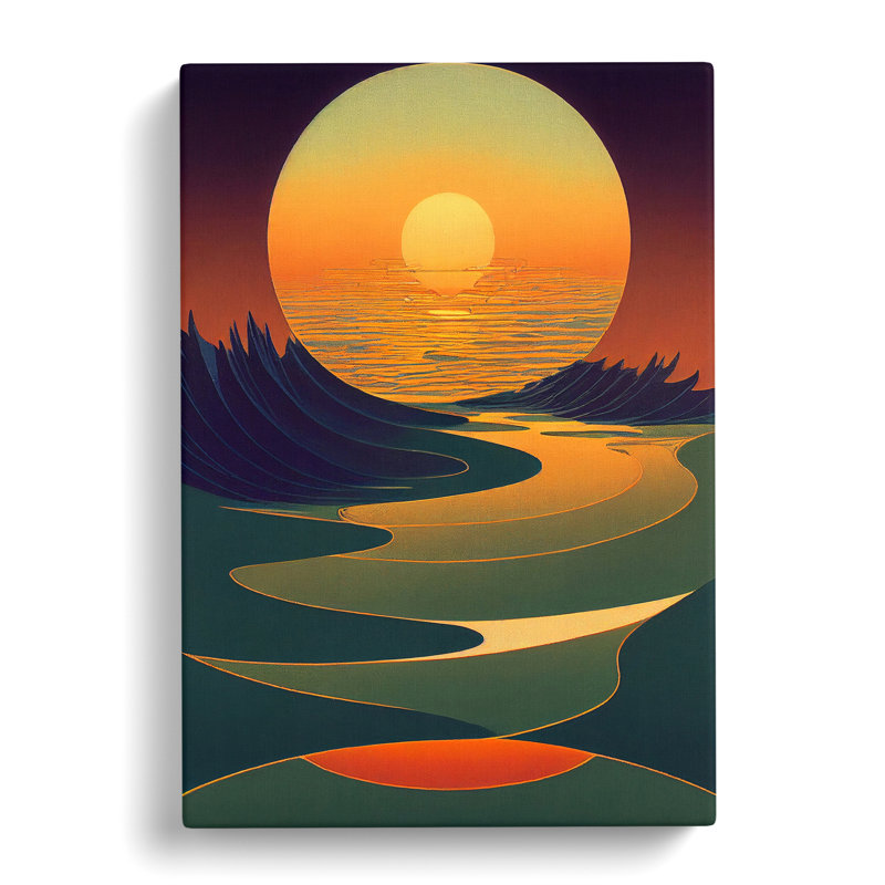 Stunning Abstract Sunset - Wrapped Canvas, 50cm H x 35cm W x 3cm D