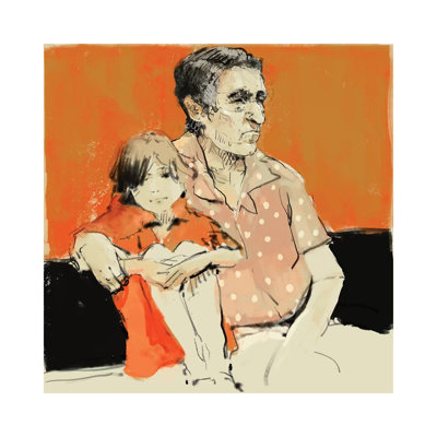 Granddad by Anikó Salamon - Wrapped Canvas Print