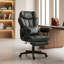 Fauteuil de direction avec massage et repose-pieds, capacité de 400 lb, microfibre noire classique