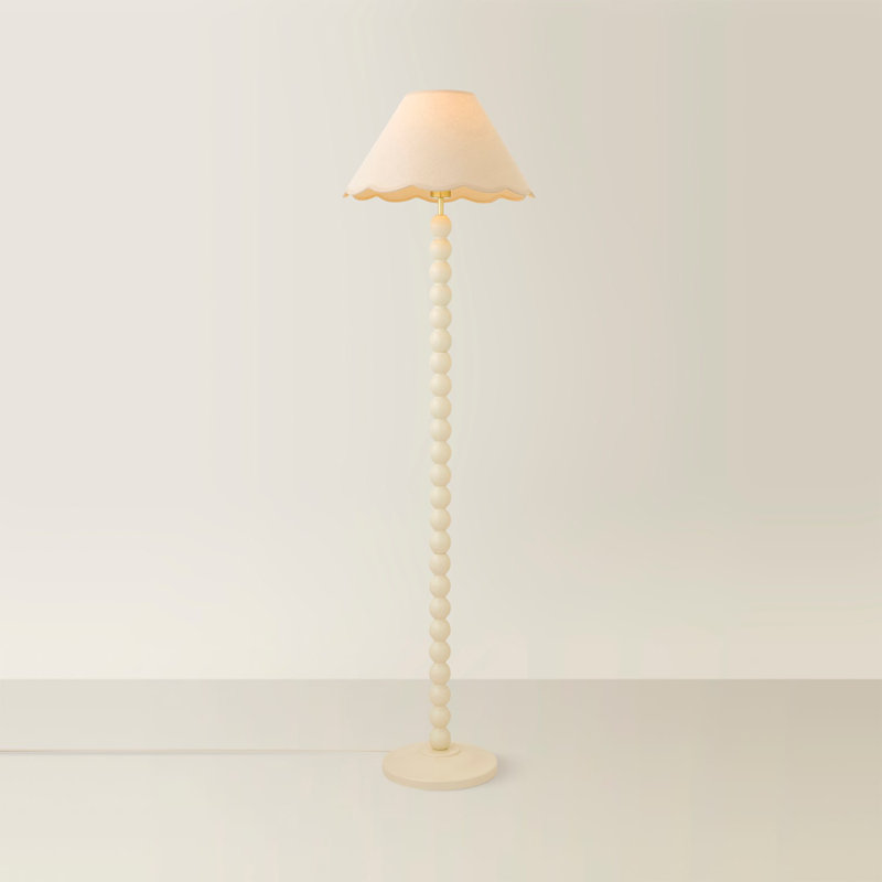 Helgomar 130cm Matte Traditional Floor Lamp, Cream, Cream/Beige
