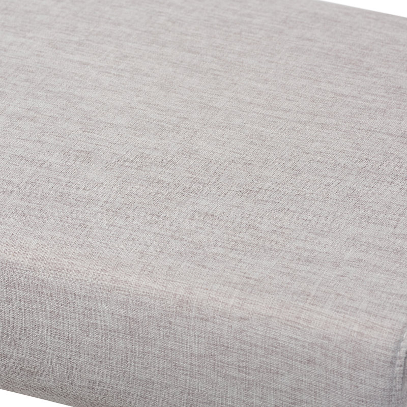 Polyester Upholstered Bench, Greyish Beige