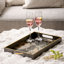 Adryanna 2 piece Glass Decoration Tray for Living Room Decor, Abstract Design Serving Tray-33576861