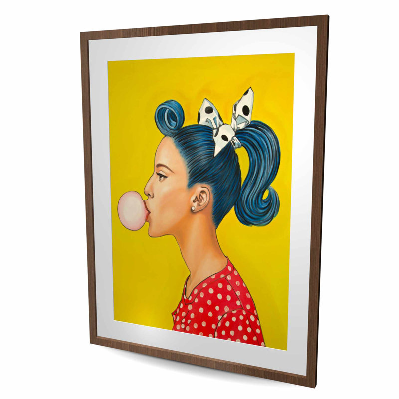 «Retro Woman with Beautiful Ponytail», reproduction encadrée, H 48 po x l 36 po, Brun