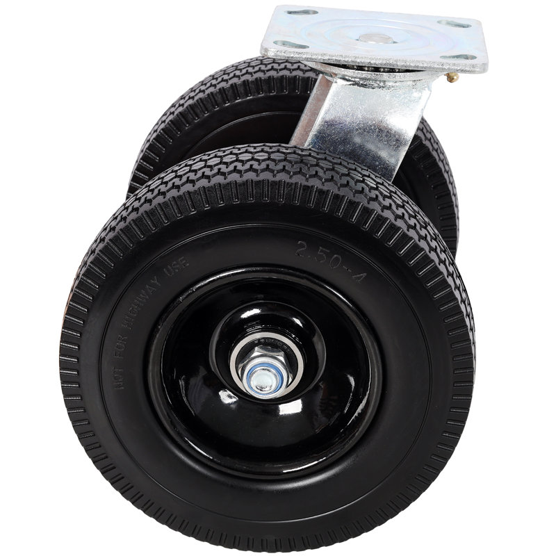 Roulette pivotante à double roue, 32 x 23 x 27 cm, polyuréthane/acier, 1 pièce, noire, capacité de charge de 300 kg