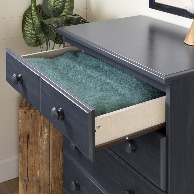 Commode à cinq tiroirs Saige, Bleuet