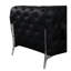 Cuir noir avec pieds en bois franc séché au four et structure en acier inoxydable avec coussin en mousse souple