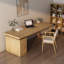 Bureaux rectangulaires en bois massif de couleur bois-107209893