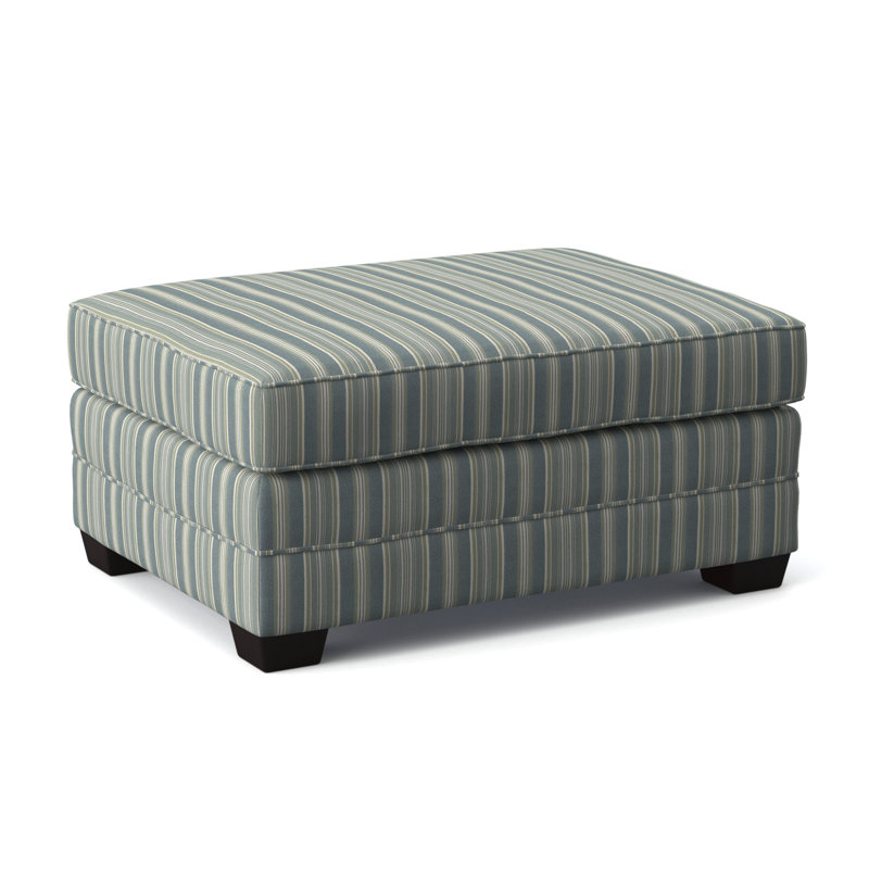 Bedford Ottoman, Java, Green and Blue Stripe; 0252-54