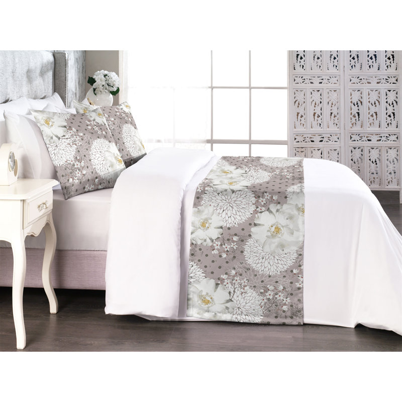 Ensemble de chemin de lit Ambesonne Flowers Vintage Cottagecore, Très grand lit