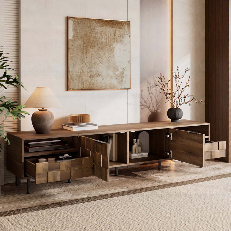 Console Mid-Century avec 2 tiroirs
