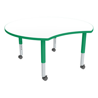 Adjustable Height Crescent Preschool Classroom Activity Table with Casters