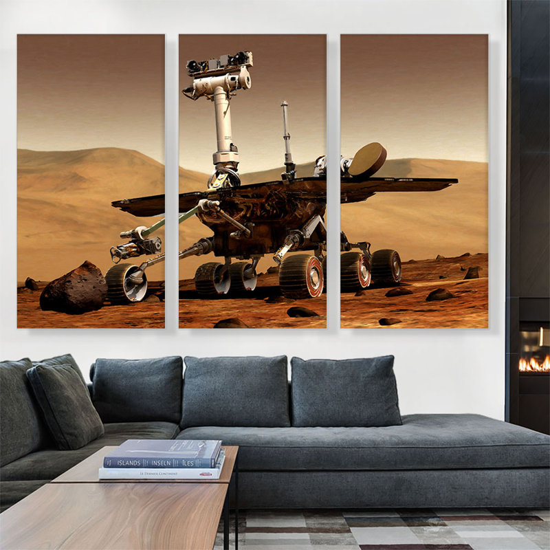 " NASA Mars Exploration Planet Rover " 3 - Pieces, 40" H x 60" W x 0.75" D