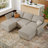 Alyciana U-Shaped Upholstered Sectional Couch Apartment Modular Sofa with Storage Ottoman-1228096509